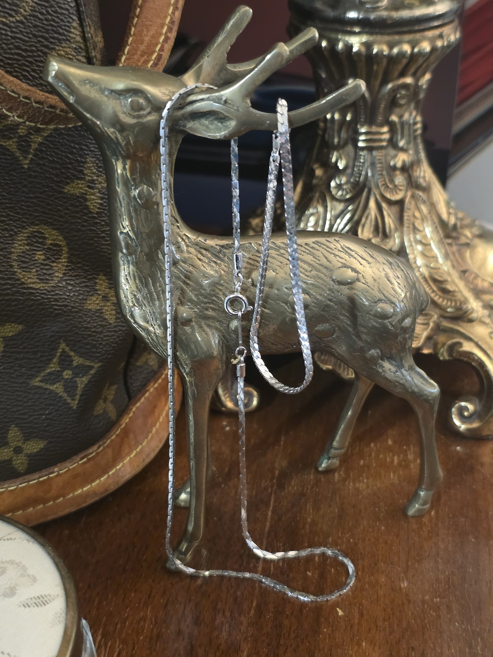 Vintage D’Orlan silver-toned necklace and a matching twisted rope bracelet